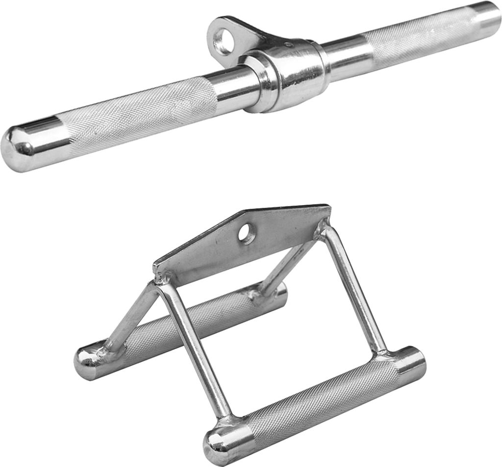 Sporttrend 24 - Seilzug Set Parallelgriff schmal + Bizeps Trizeps Stange
