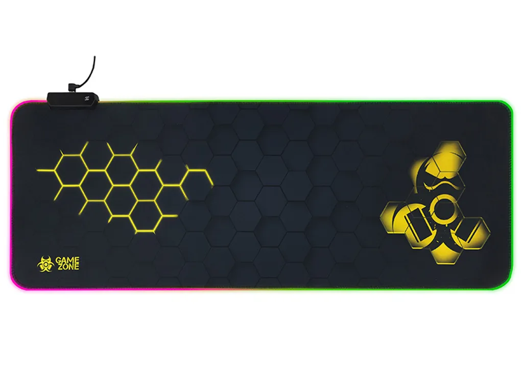 Grand tapis de souris 80x30cm GameZone HEXY1 avec RVB antidérapant