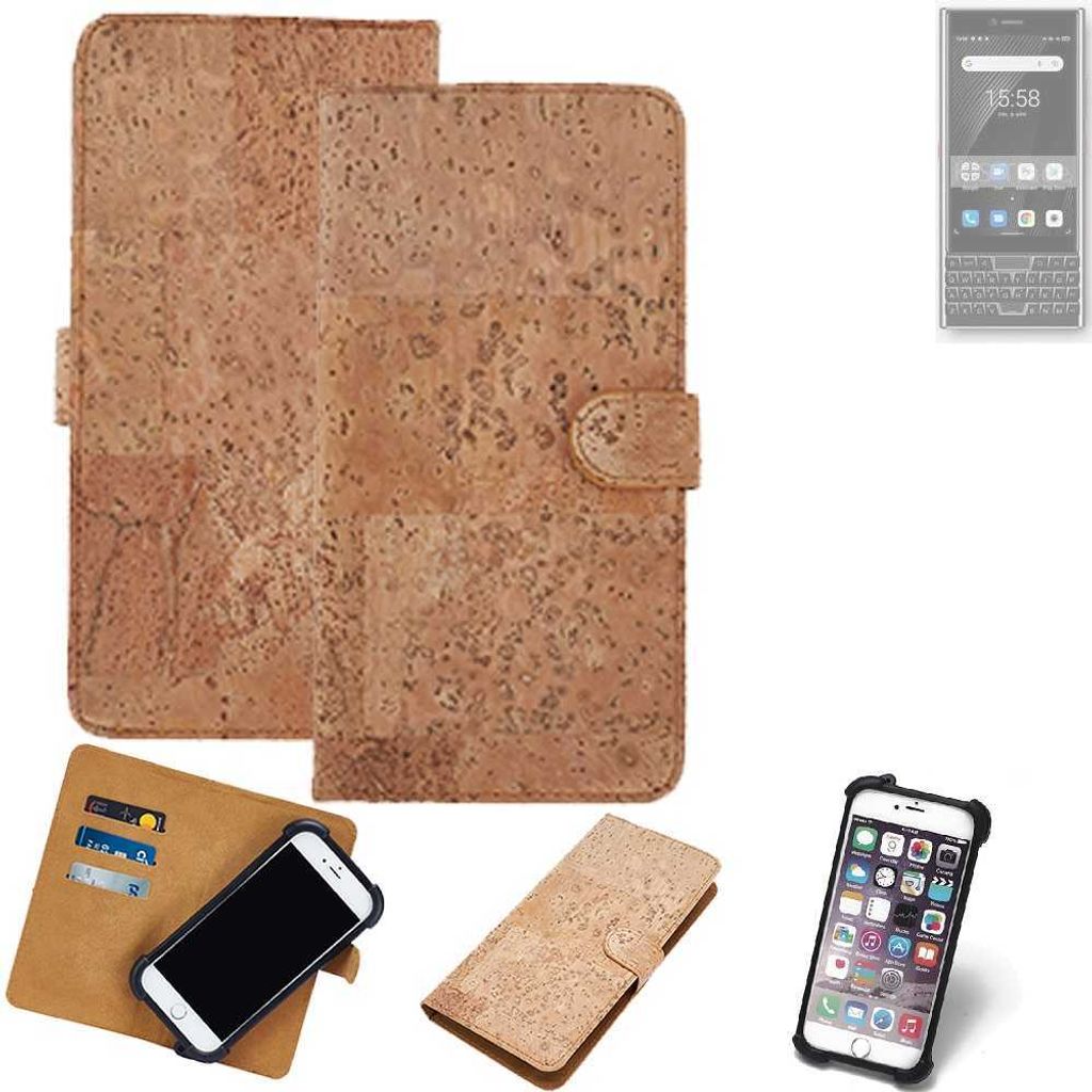 K-S-Trade Hülle kompatibel mit Unihertz Titan Slim Kork Handyhülle Cover Schutzhülle TPU Case Bumper in Hellbraun, (1x)