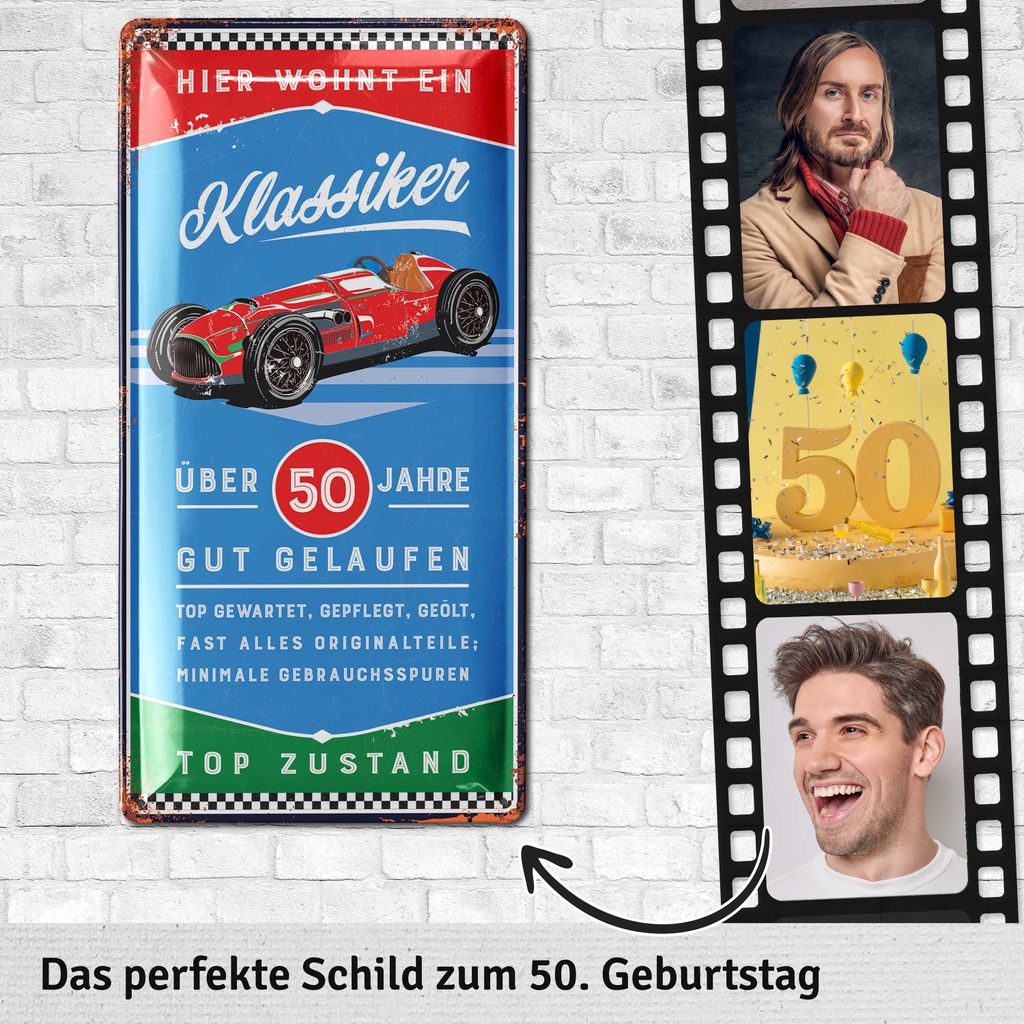 Retro Blechschild 50 Geburtstag Schild, 50 Kaufland.de