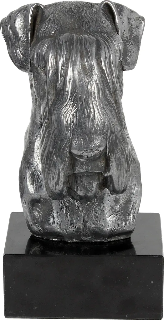 Sculpture Schnauzer Artisanale Marbre et Argent Finition de Luxe