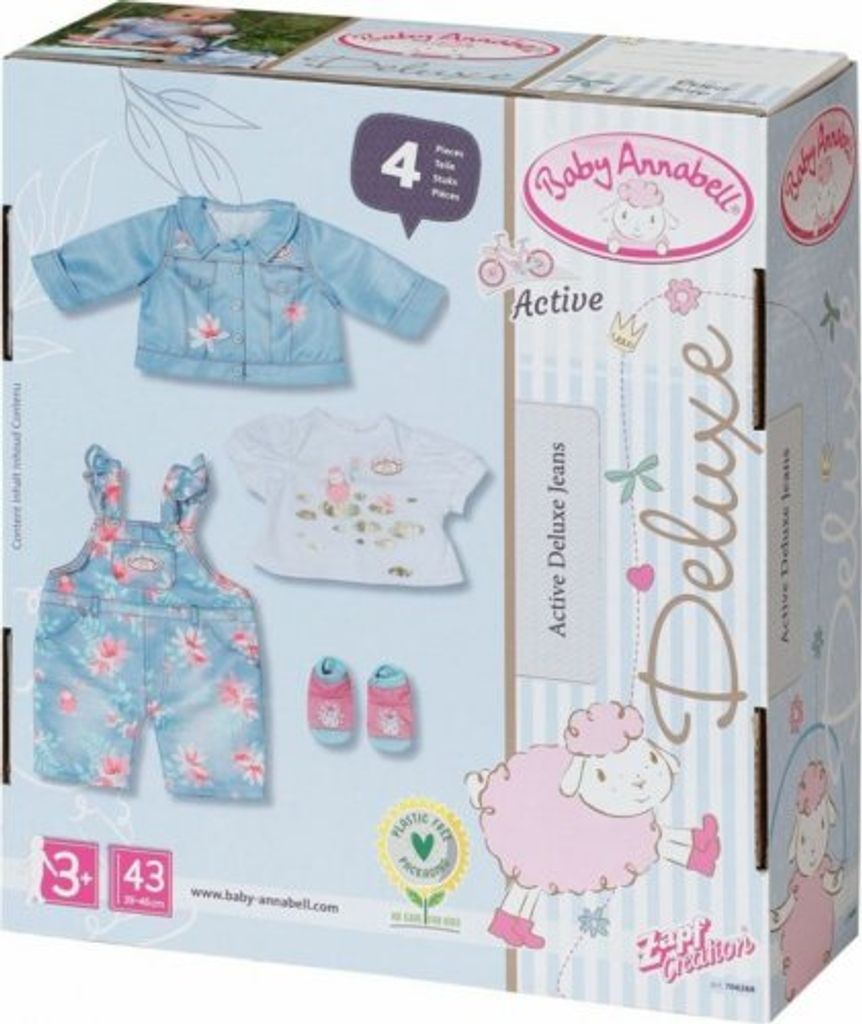 Zapf 706268 Baby Annabell Active Deluxe Jeans 43 cm