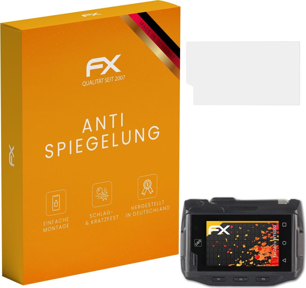 atFoliX FX-Antireflex 2x Schutzfolie kompatibel mit Zebra WT6000 Displayfolie