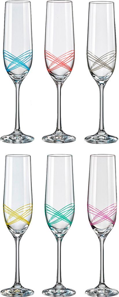 Bohemia Ellipse Sektgläser Kristallglas Sektglas Sektkelch 190 ml 6er Set