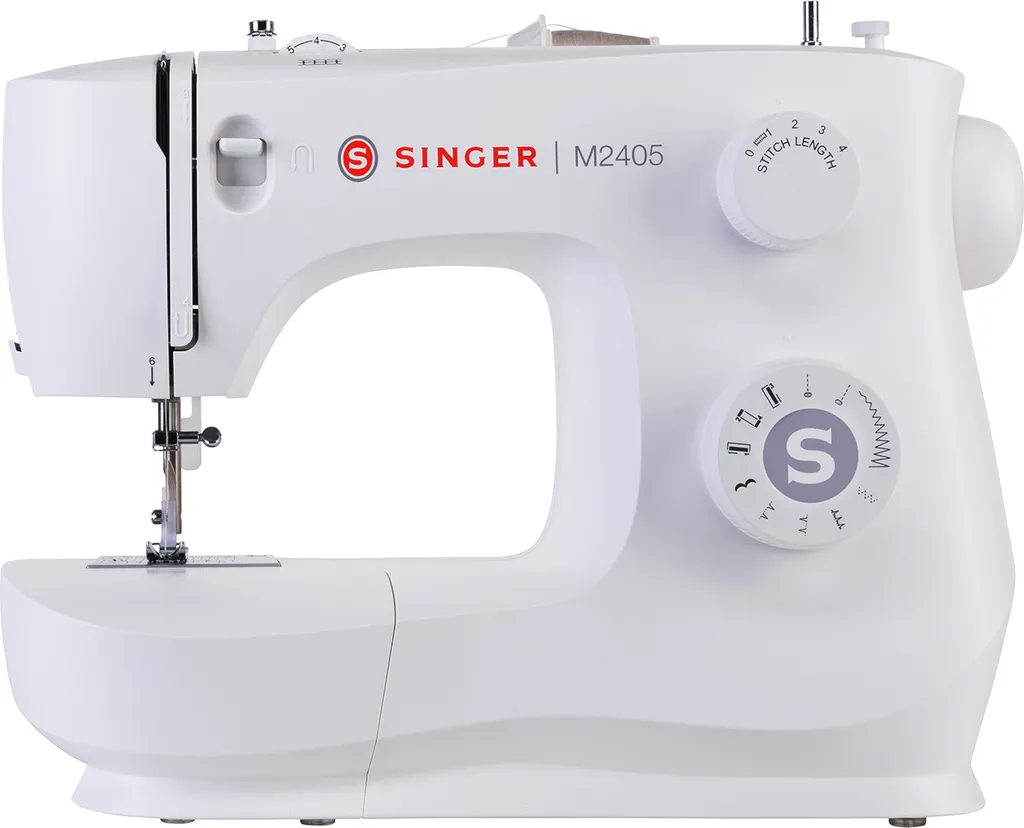 Machine à coudre Singer M2405 avec boutonnière 4 étapes et bras libre