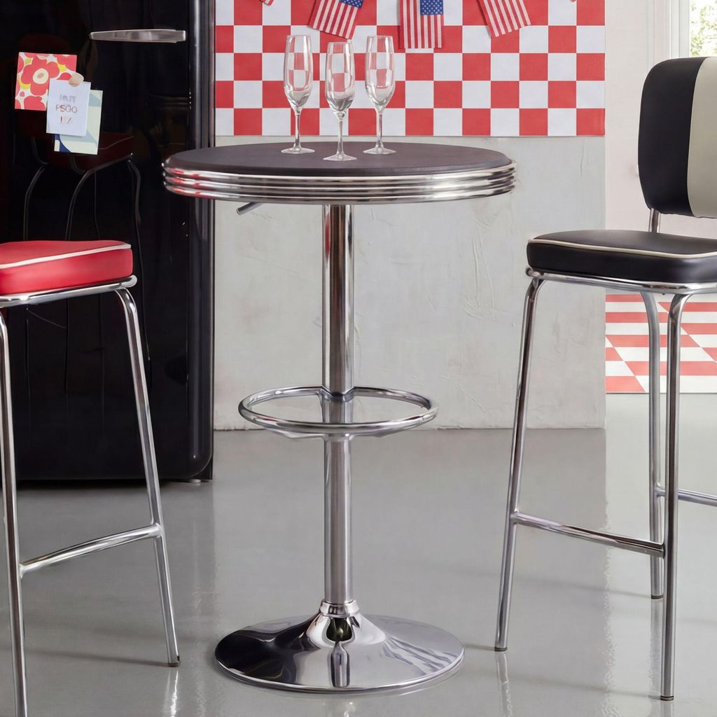 FineBuy American Diner barový stůl kulatý Ø 60 cm hliníkový Obrázek produktu 