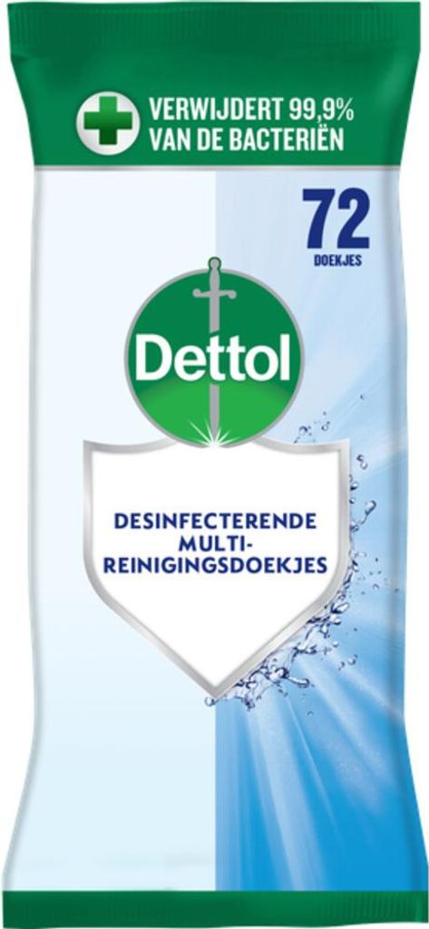 Dettol – Reinigungstücher – Kraftvolle Hygiene – Bleichmittelfrei – 72 Tücher - 1 Stück
