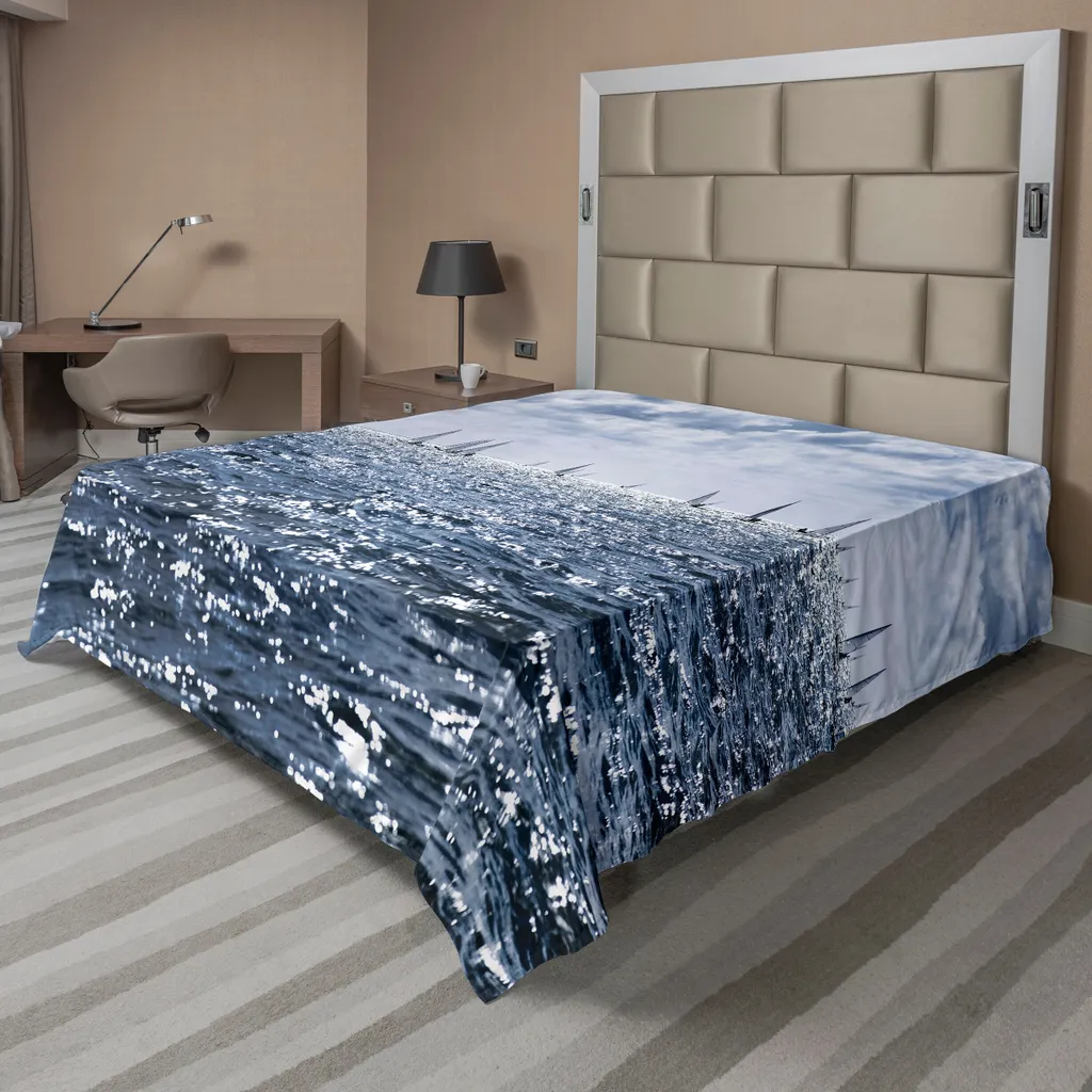 ABAKUHAUS Drap plat nautique voiliers méditerranéens 244 x 205 cm bleu