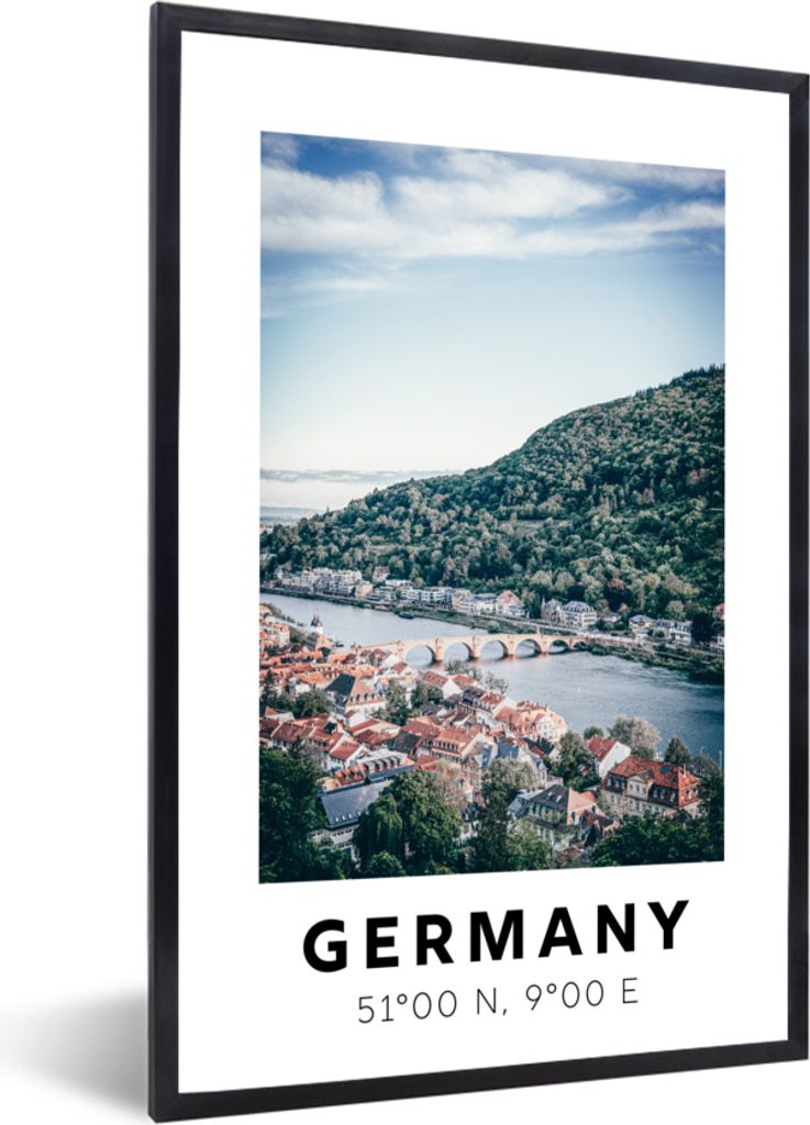 MuchoWow Gerahmtes Poster Heidelberg - Deutschland - Wasser 20x30 cm - Poster mit Schwarzem Bilderrahmen Wandposter Rahmen Foto Bilder - Drucken ...