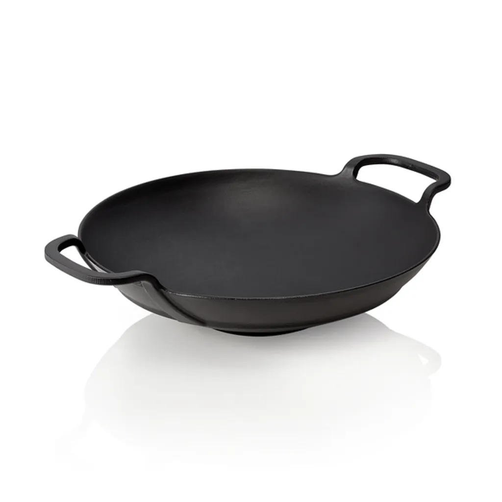 Grand Wok Familial Ø 38 cm en Fonte Légère avec Revêtement Antiadhésif