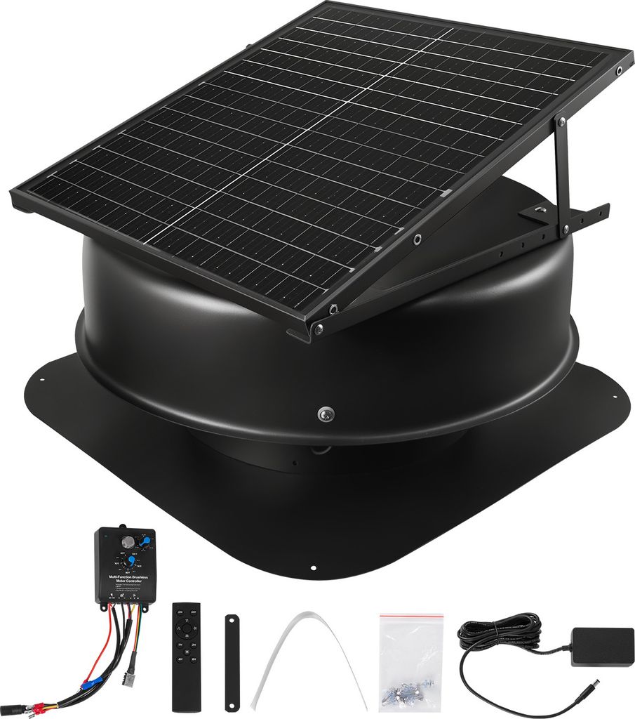 Wentylator Dachowy Vevor Solarny 50W Z Termostatem Pilot Zdjęcie produktu 