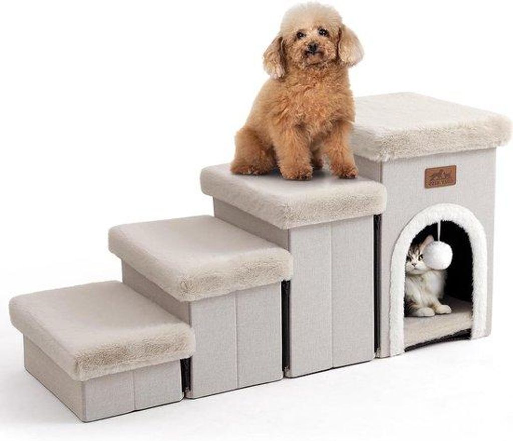 Hundetreppe mit Stauraum braun 89x33x44 cm Einzel