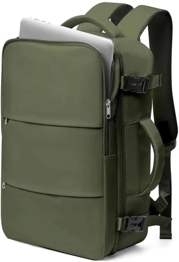 Valise cabine légère 45x36x20 cm verte avec compartiment PC 15,6 pouces