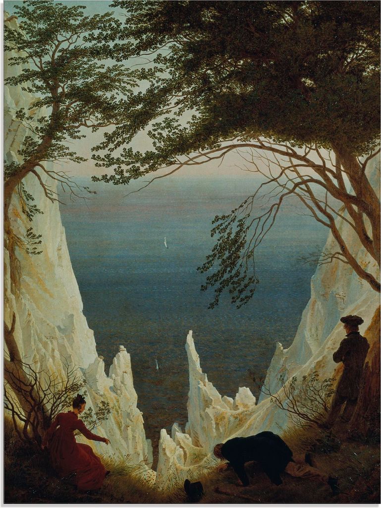 ARTland Glasbild Die Kreidefelsen von Rügen. 1818/1819. Größe: 60x80 cm