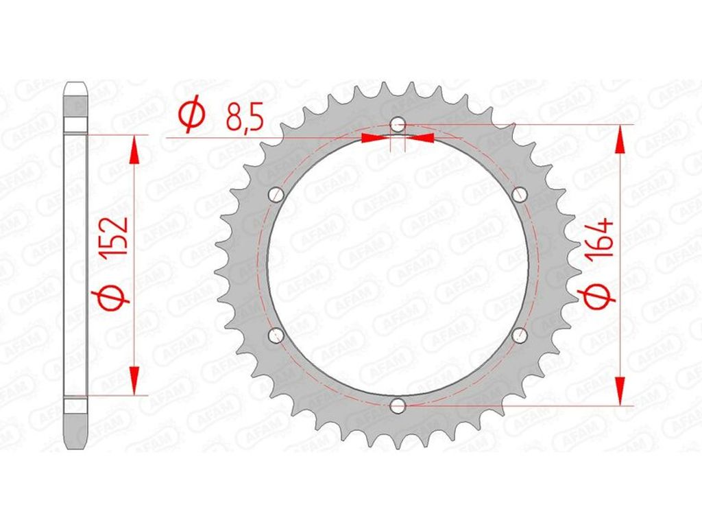 AFAM Kettenrad Stahl Standard - 520 Produktbild 