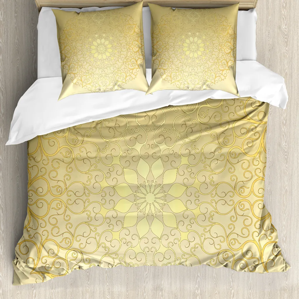 Set Copripiumino ABAKUHAUS Arabesco Mandala Senape Matrimoniale