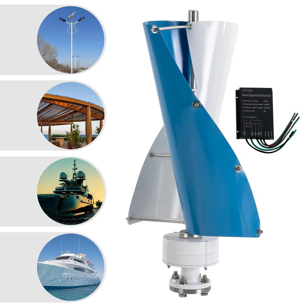 Vertikalachsige Windturbine - 24V Windgenerator - 100 W, IP67, Tragbar, Für Haus & Wohnmobil - Rosa