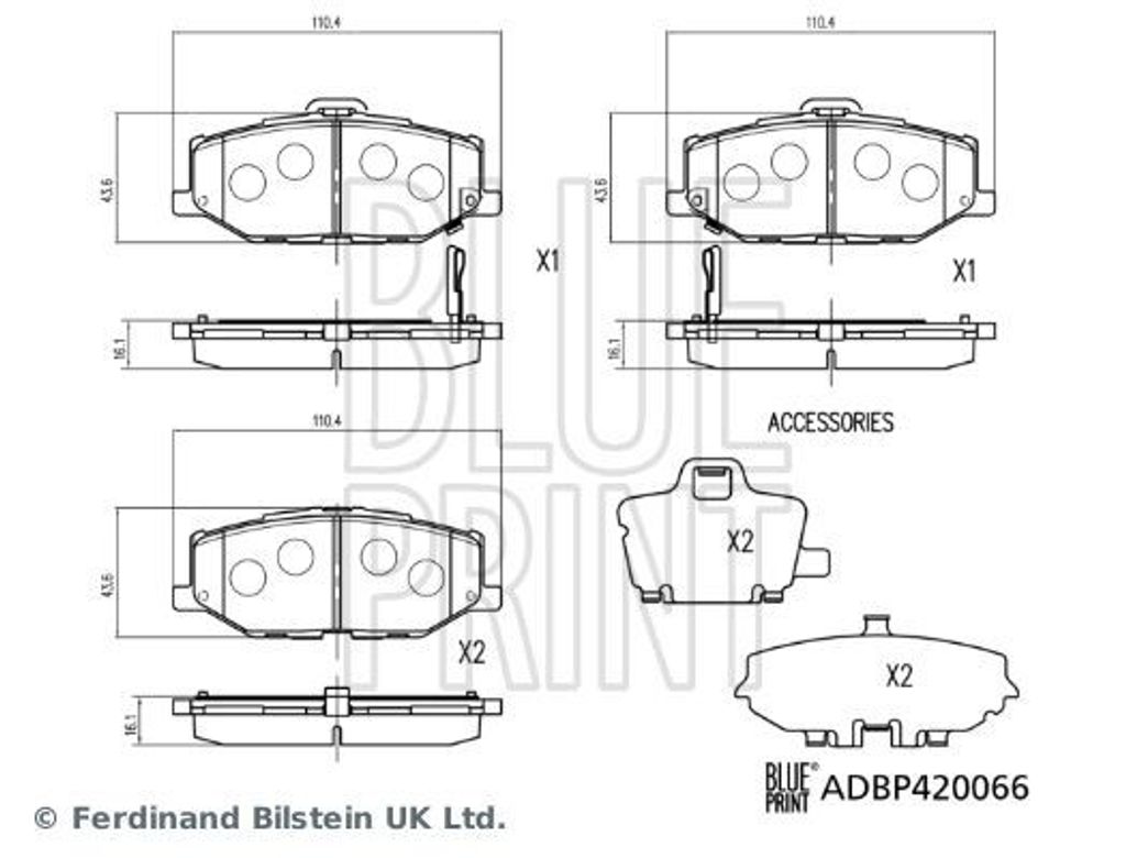 BLUE PRINT Bremsbeläge Satz Vorne für SUZUKI Jimny IV SUV (A6G) ADBP420066