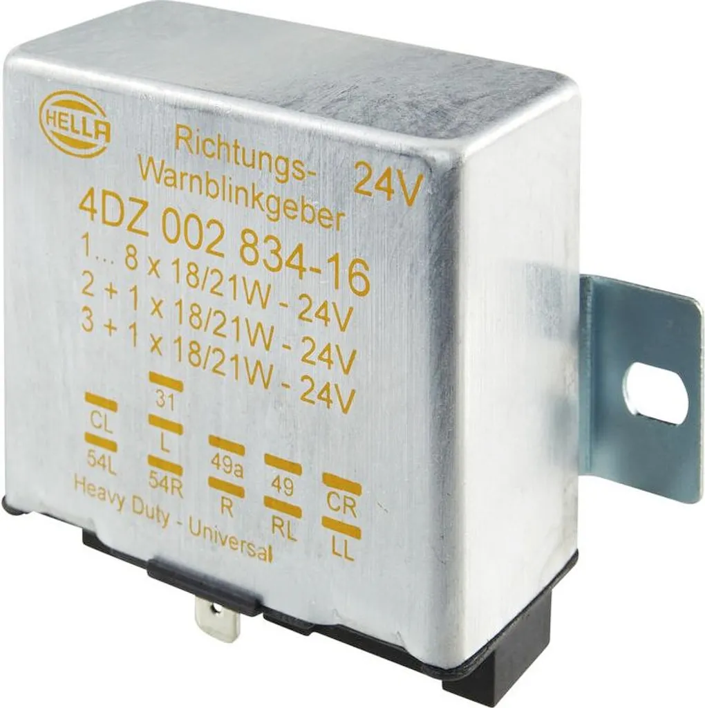 Interruttore Lampeggiatore D'emergenza HELLA 6HF 001 579-052, A Pulsante Con Supporto, Alogeno