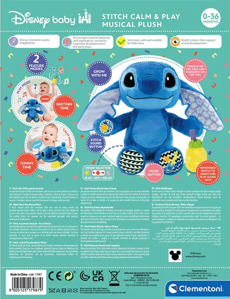 Stitch Peluche Interactive Disney Baby Clementoni Effets Sonores Doux - 8