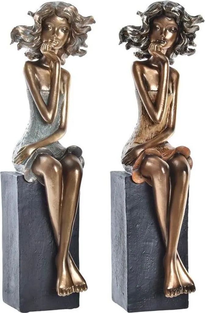 Statue Femme Rouge Or 35 cm : Donnez du Relief à votre Déco - 2 pcs