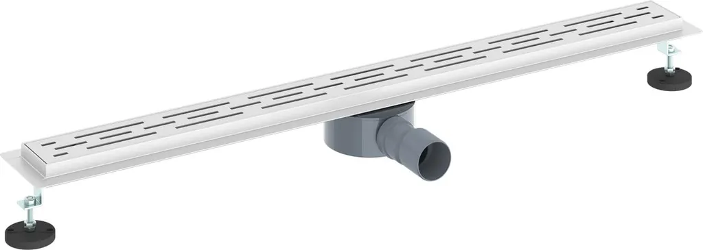 vidaXL Scarico doccia con copertura in vetro e sifone a 360° argento 90 cm