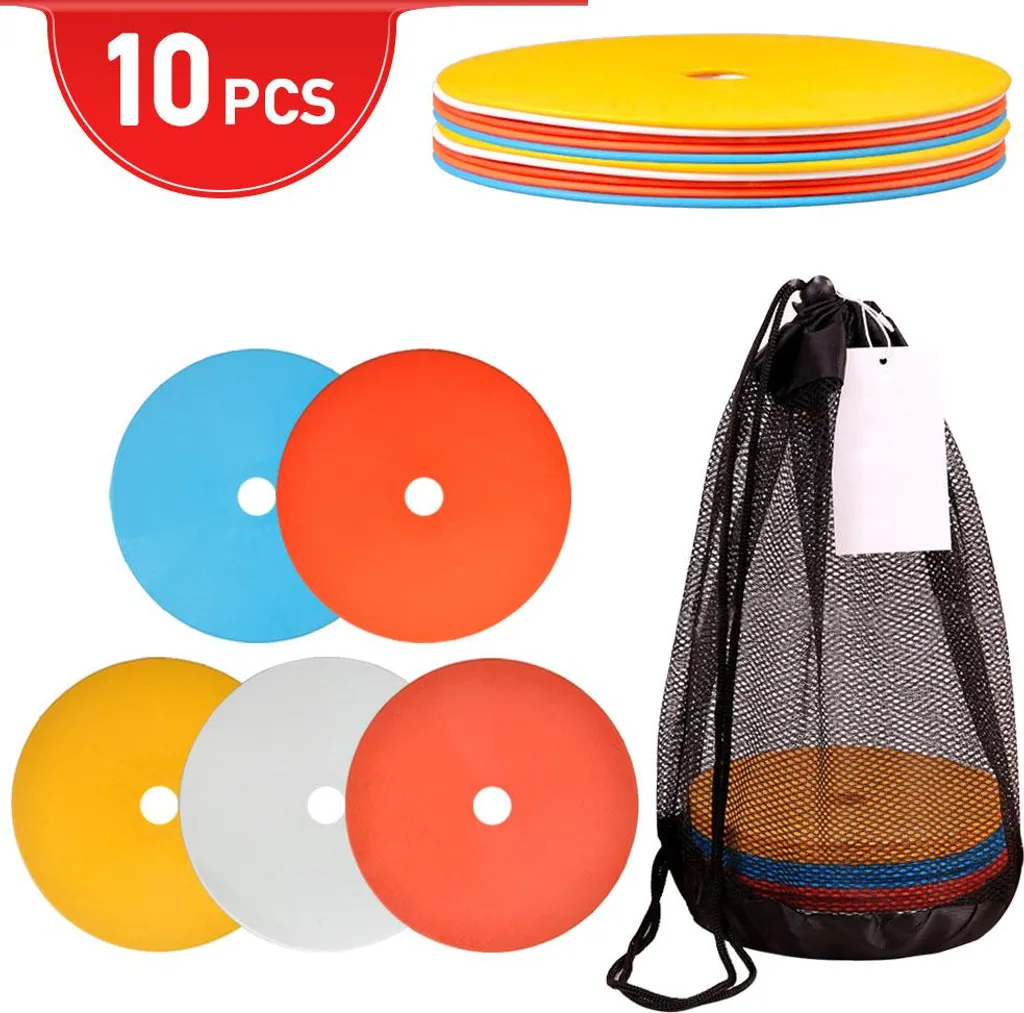 Lot de 10 Plots de Marquage Football PE Haute Élasticité 15,5cm Multicolore