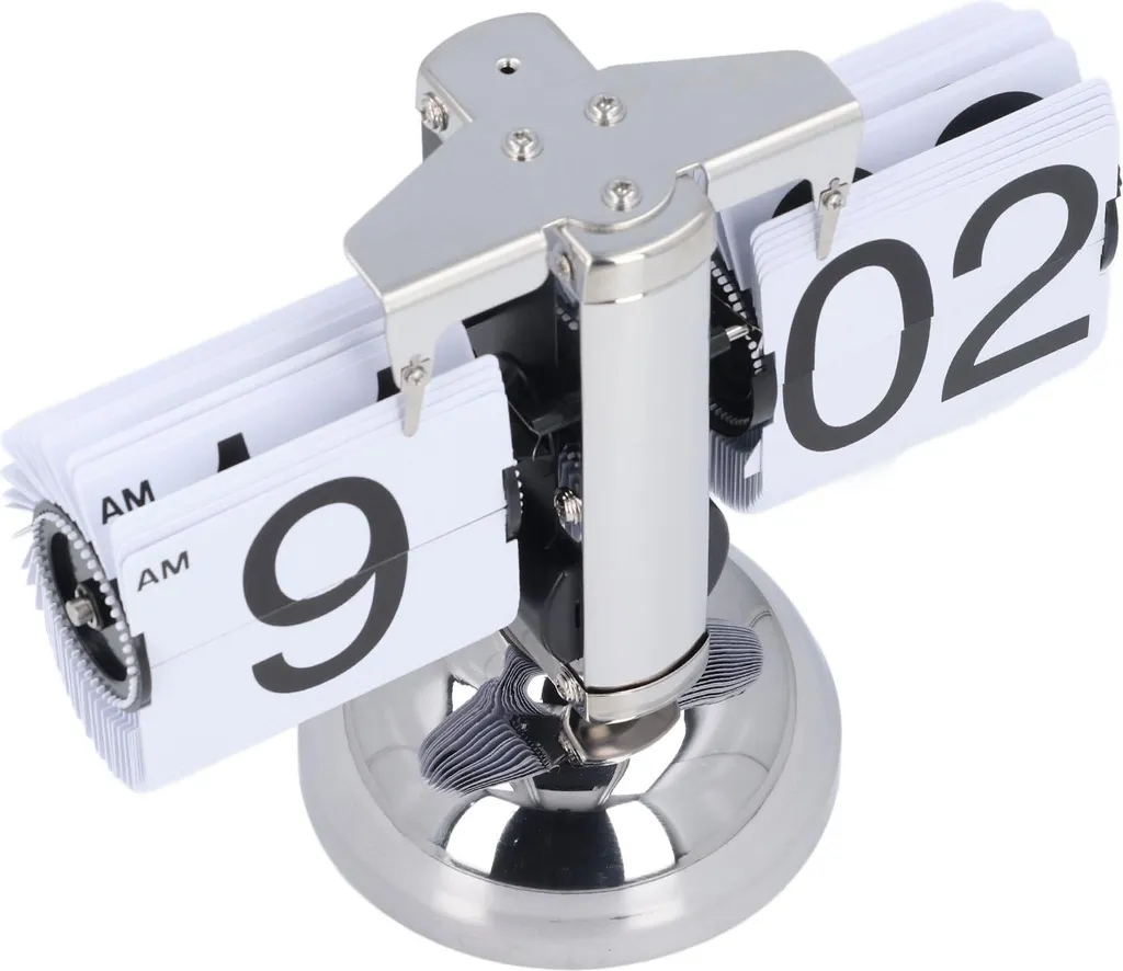 Orologio da Tavolo Flip Meccanico Bianco | Acciaio Inox Minimalista