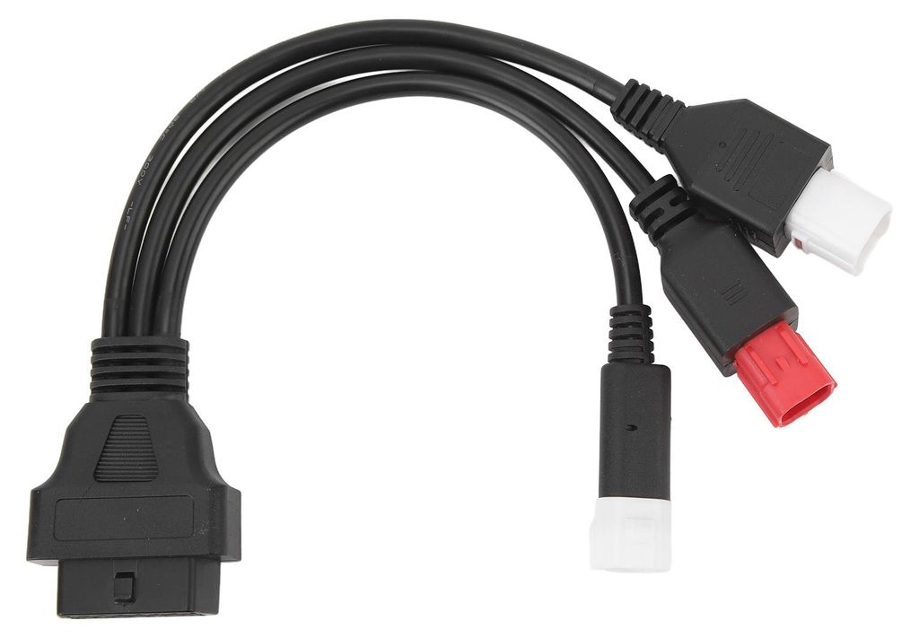 3-in-1 OBD-Diagnosekabel, hochflexibler Kunststoff, Plug & Play, abriebfest, für Motorräder