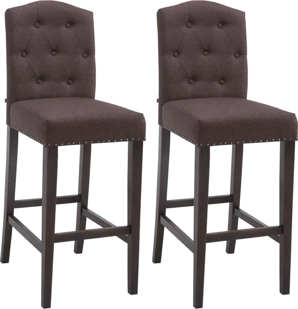 Tabouret de bar Louise pour îlot de cuisine lot de 2 en tissu antique