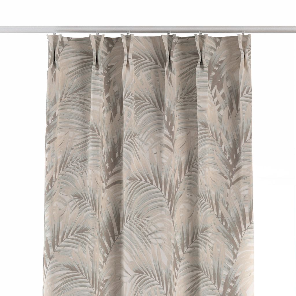 Dekoria Vorhang mit flämischen 2-er Falten, grau-beige, 70 x 100 cm