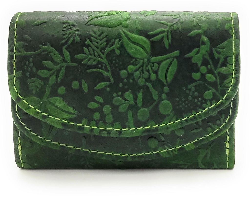 Hill Burry kleine echt Leder Damen Geldbörse Portemonnaie RFID NFC Schutz grün