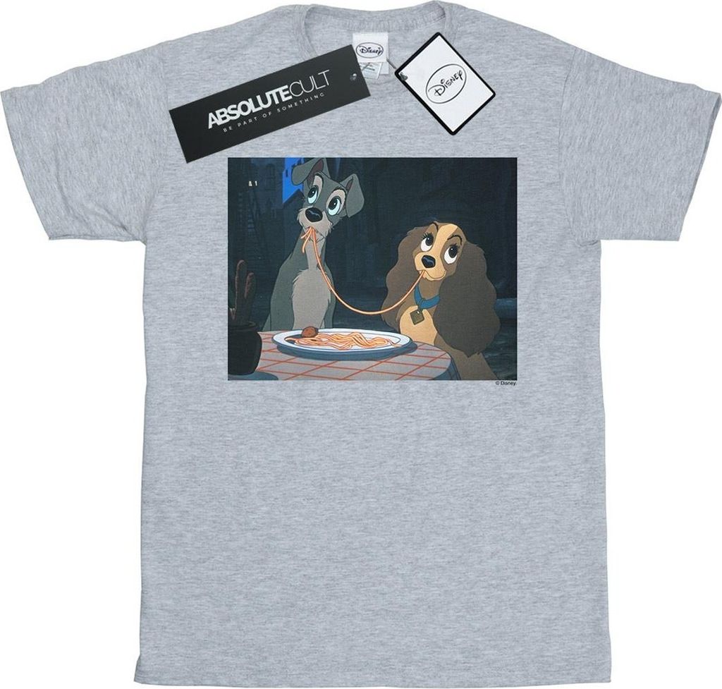 Disney - "Lady And The Tramp Spaghetti Slurp" T-Shirt für Herren BI18909 (3XL) (Grau)