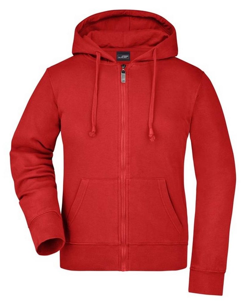 James and Nicholson - Hoodie mit durchgehendem Reißverschluss für Damen LT2448 (XXL) (Rot)