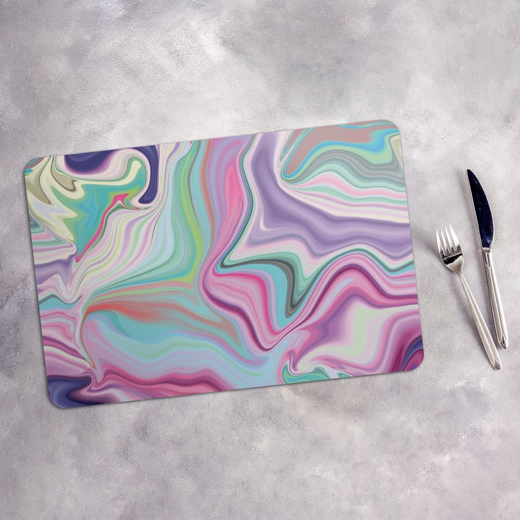 Tischset 4x45x30 cm Platzset Tischmatte Platzmatte Untersetzer - Farbig Mosaik Abstrakt