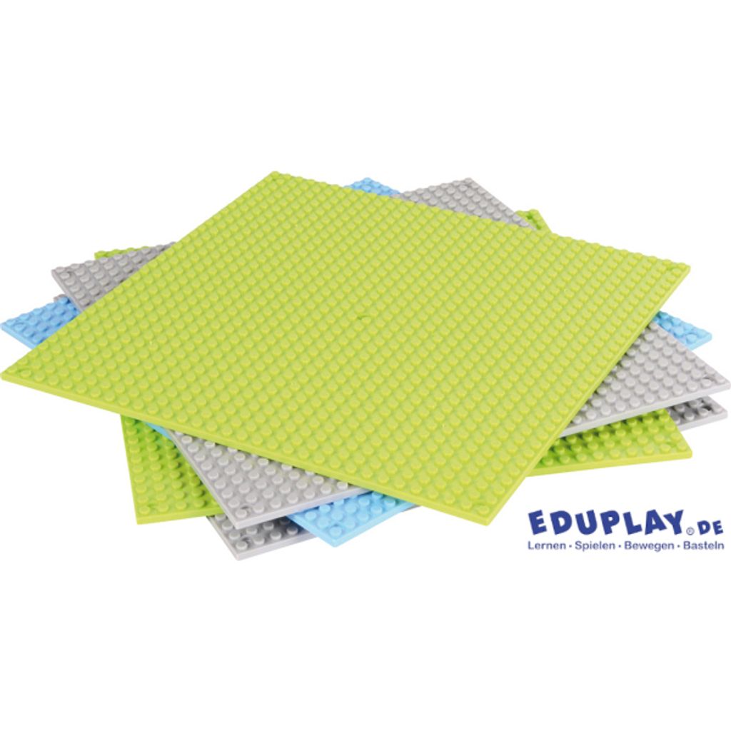 EDUPLAY 120746 Bauplatten klein, für Noppenstein, Plate 32 x 32 Noppen, mehrfarbig (5er Pack)