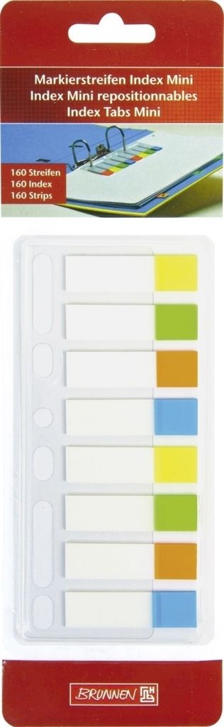 Markierstreifen Index Mini 4,8x1,2cm farbig sortiertifen Packung mit 10 Stück