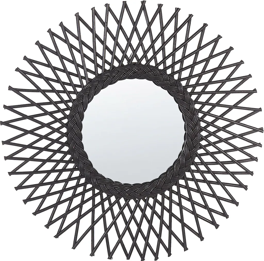 Miroir noir 60 cm avec cadre fin en métal - Finition haute qualité