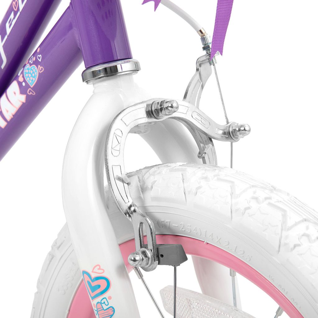HILAND 14 Zoll Mädchen Kinderfahrrad mit Korb & Bändern, Produktbild 8