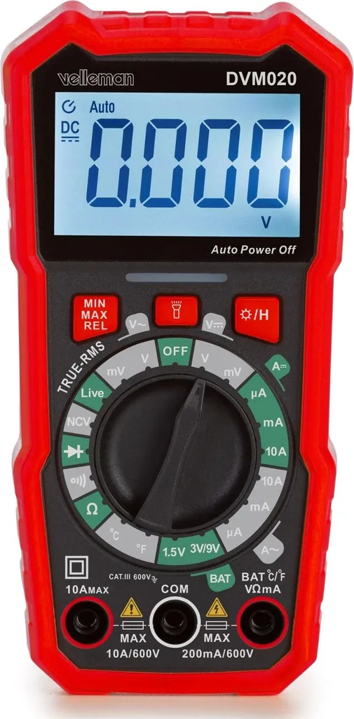 Multimètre numérique True RMS robuste CAT III 600V avec 8 fonctions
