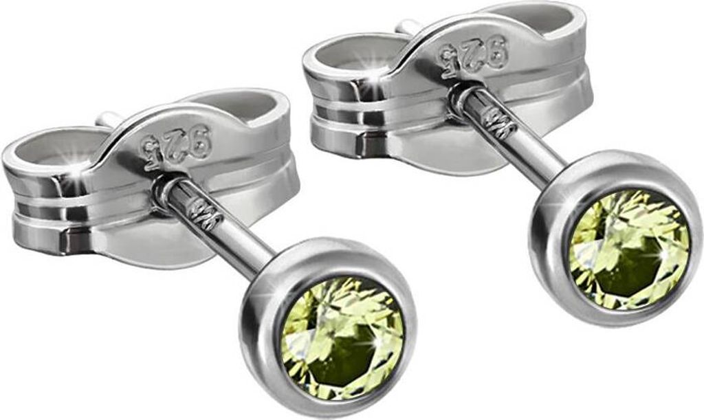 Paar Ohrstecker 925 Silber Rhodiniert 3,50mm Olive Zirkonia Damen Herren 6683