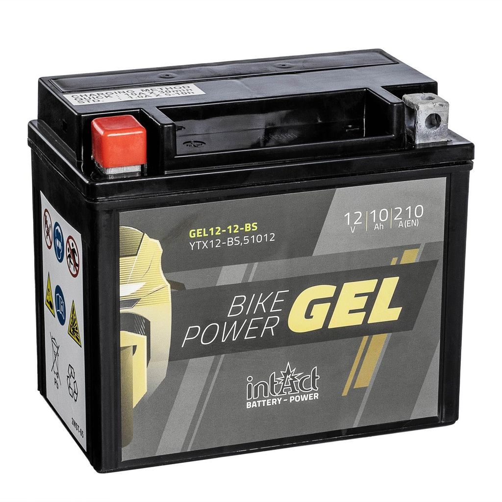 intAct Bike-Power batteria per moto GEL YTX12-BS 12V 10Ah Immagine del prodotto 