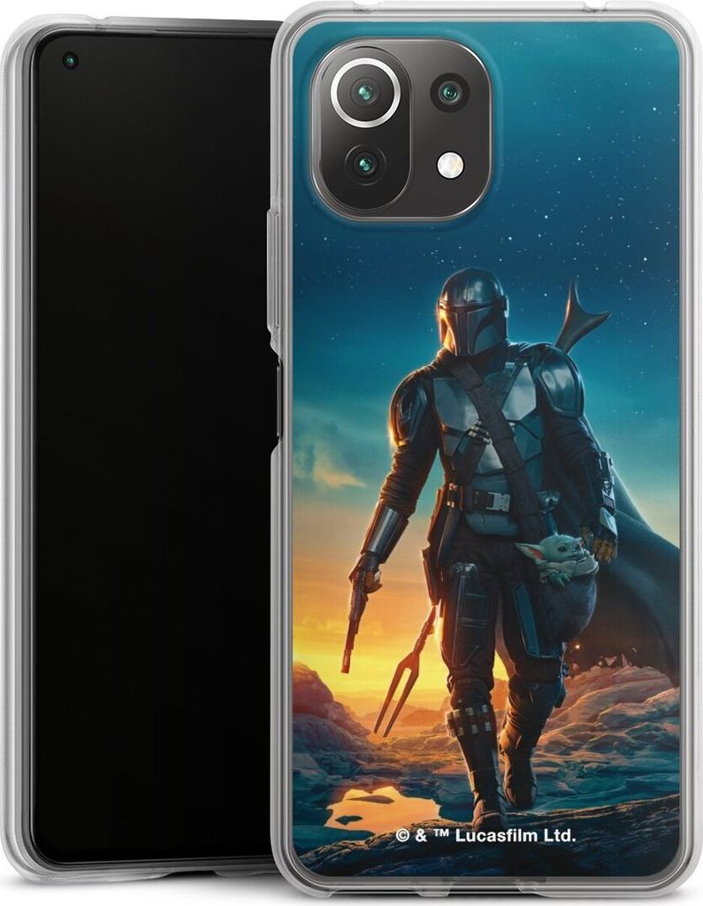 DeinDesign Handyhülle für Xiaomi Mi 11 Lite 5G Silikon Hülle Case Smartphone Schutzhülle Sonnenuntergang Star Wars The Mandalorian