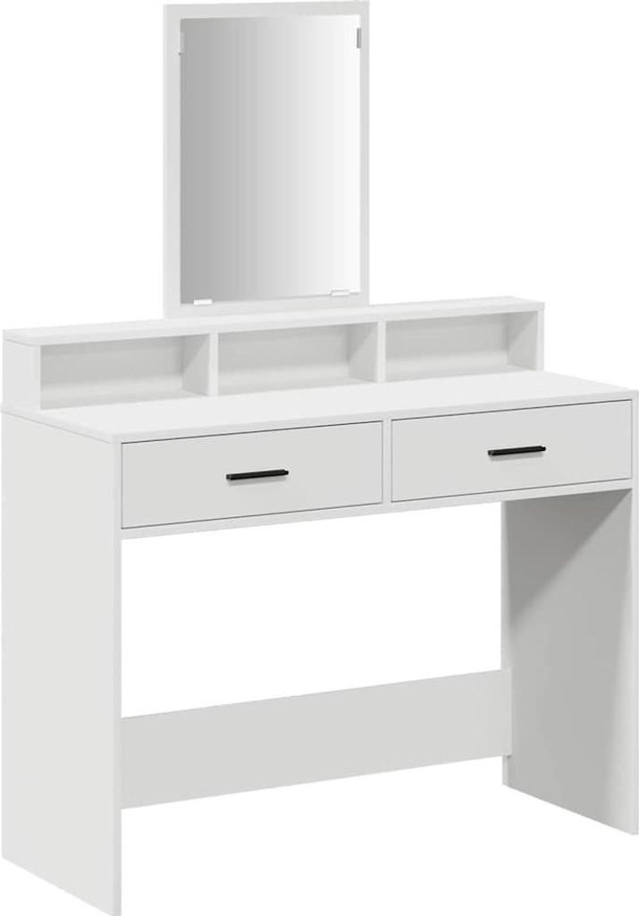 Schminktisch mit Regal Weiß 100 x 41 x 140 cm Holzwerkstoff