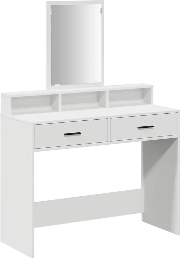 Toeletta SYFAX™ Bianca 100x41x140cm Legno Multistrato: Spazio & Ordine