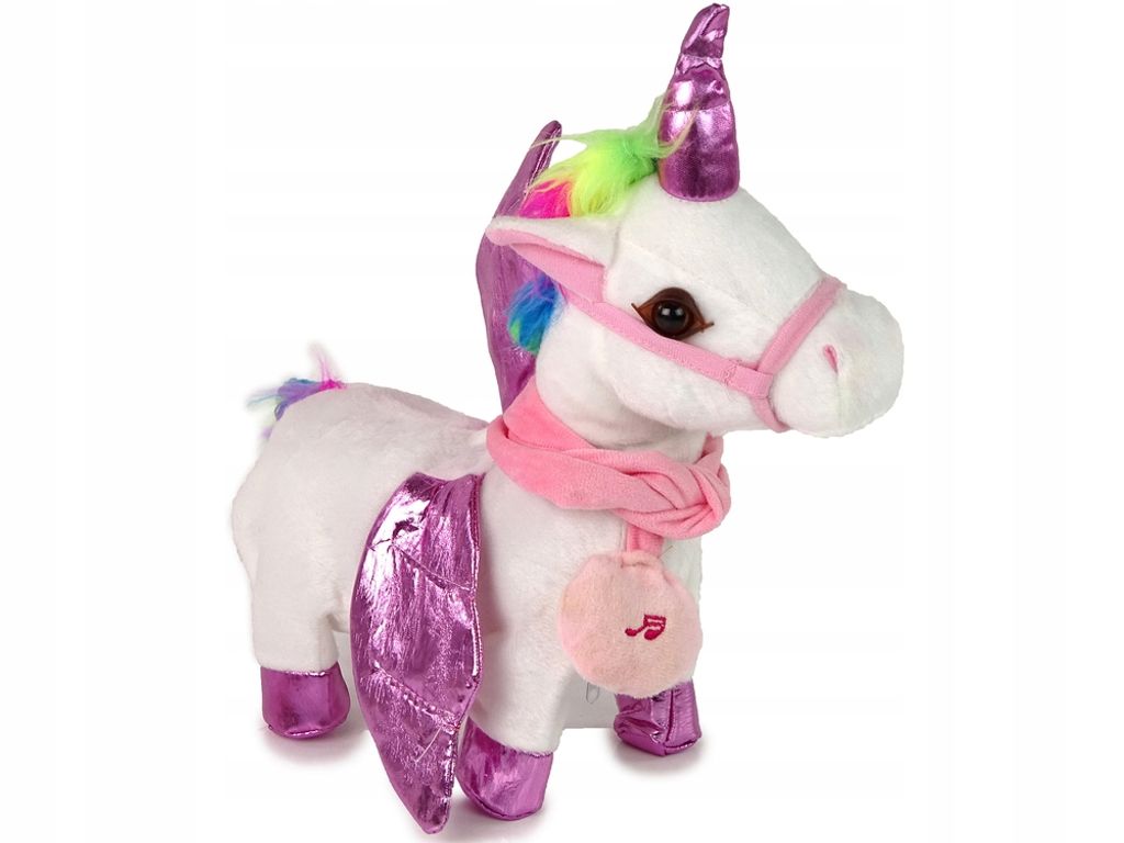 Pferd Maskottchen Interaktive Einhorn Weiß Rosa Flügel