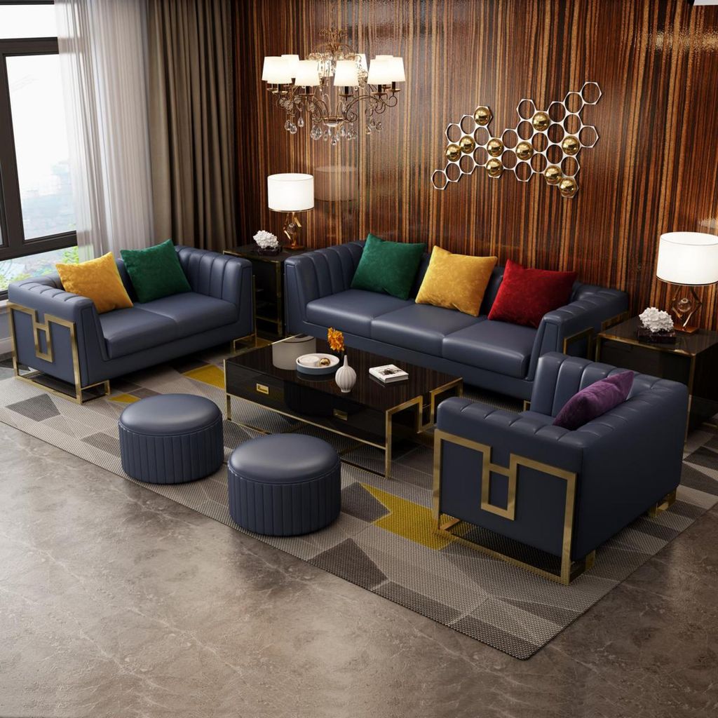 Ledersofa Couch Sofagarnituren 3+2+1 Sitzer Garnitur Design Modern Sofa 3tlg.