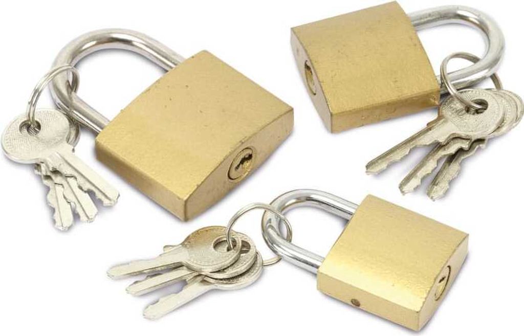 KINZO - 3er Set Vorhängeschlösser - 25/30/40mm - je 2x Produktbild 1