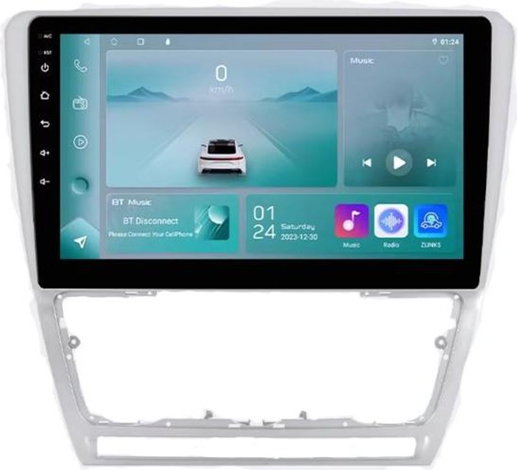 Autoradio mit Bluetooth und CarPlay für Skoda Octavia II (2008–2013) – kompatibel mit Apple und Android – Stereoanlage mit Navigationssystem...