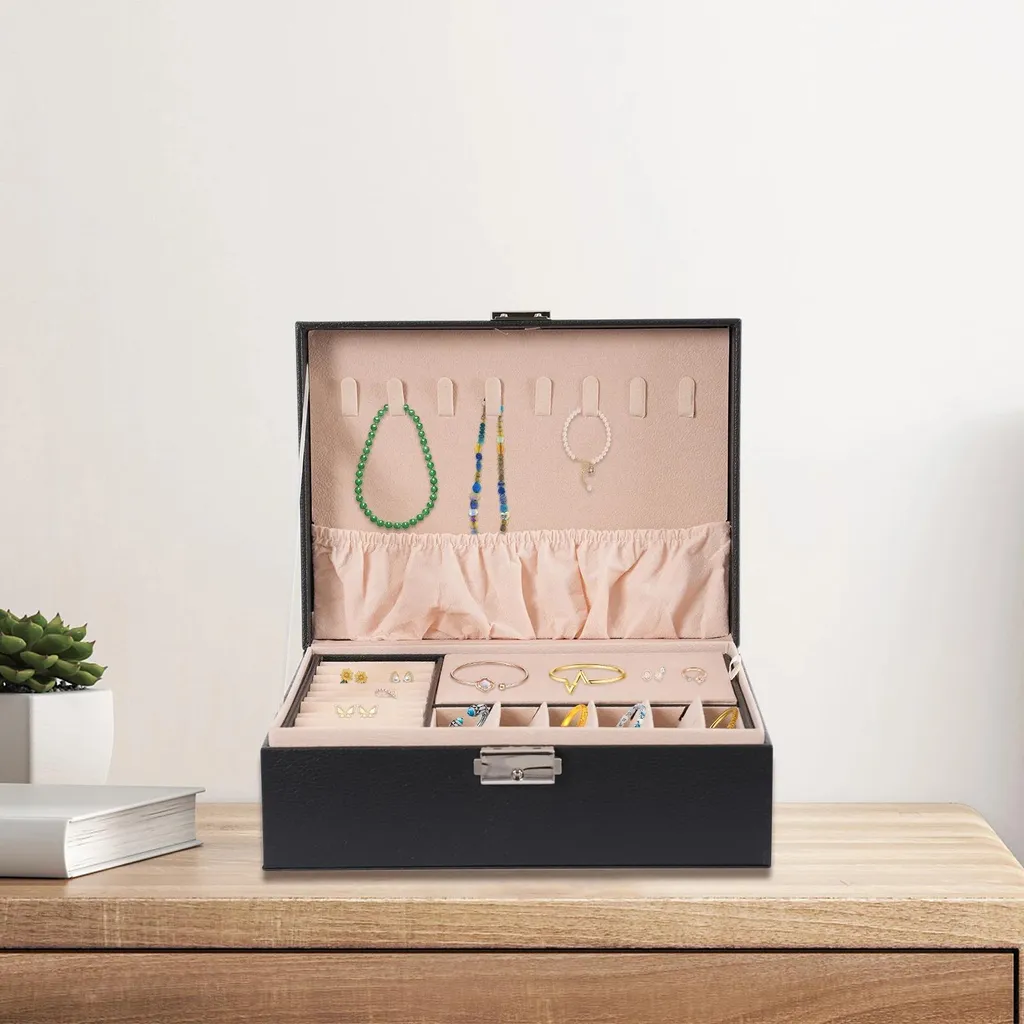 Portagioie Doppio Livello Salvaspazio - Chiusura Chiave e Velluto - 3